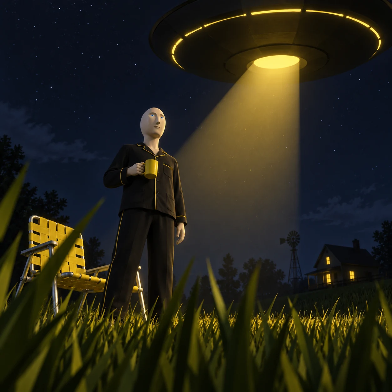 Meme Man meme: LIFE: UFO ENCOUNTER / Meme Man 梗图:生活:UFO 遭遇
